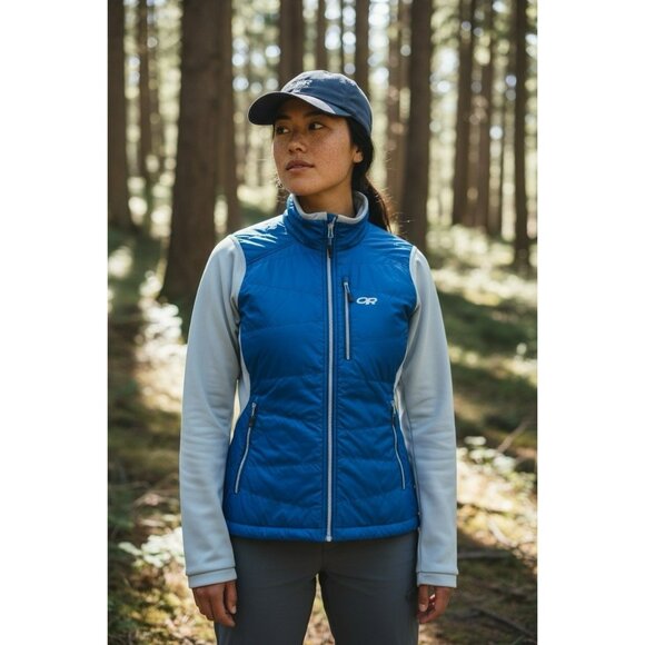 Outdoor Research Jackets & Blazers - Outdoor Research Acetylene Hybrid Lightweight Blue Puffer Jacket Full Zip Medium